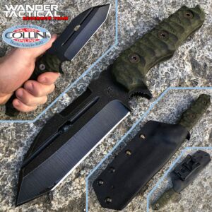 Wander Tactical - Hurricane Military Tool - Raw Finish and Green Micarta - custom messer