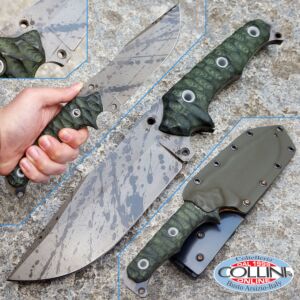 Wander Tactical - Haast Eagle - Black Blood & Green Micarta with alluminum Pin Tube - messer