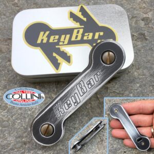 Key-Bar - Weiß / Schwarz Cerakoated - Schlüsselanhänger aus Aluminium mit Titanclips - WHTBLK-CKAKB