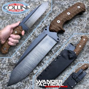 Wander Tactical - Smilodon Row Finish - Brown Wood - kundenspezifische Messer
