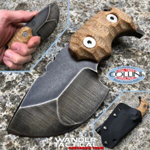 Wander Tactical - Tryceratops Compound - Raw & Brown Micarta  - messer