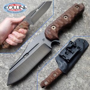 Wander Tactical - Mistral - Raw & Dark Brown Micarta - custom Messer