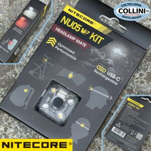 Nitecore - NU05 V2 Kit - Headlamp Mate - ultra kompakt, USB aufladbar - 40 Lumen - Led Taschenlampe