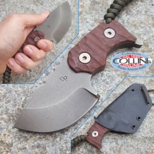 Wander Tactical - Tryceratops Neck - Raw Finish and Cherry Brown Micarta - Messer